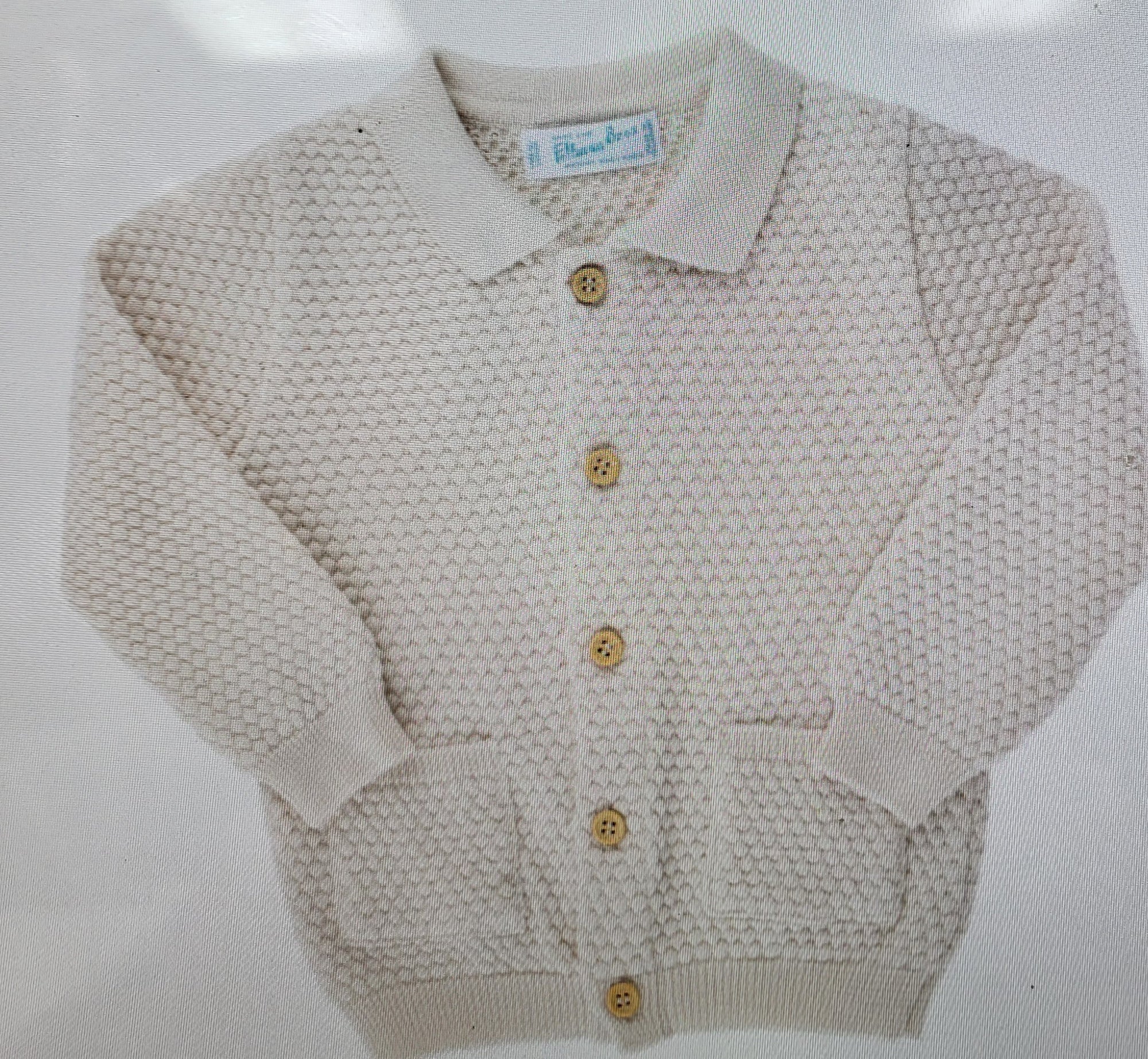 Feltman Bros, Ecru Popcorn Knit Cardigan 12M