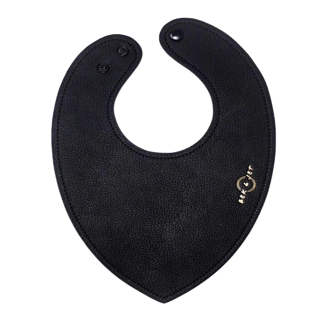 bek&jet Black Vegan Leather Bib