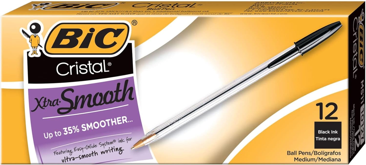 Bic Xtra Smooth Black Ball Point Pen 12 Pack