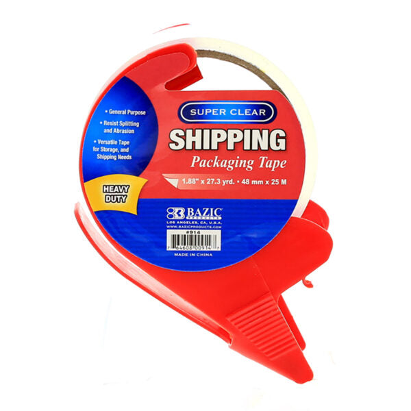 Bazic Super Clear Packing Tape 1.88"x 27.3 Yds