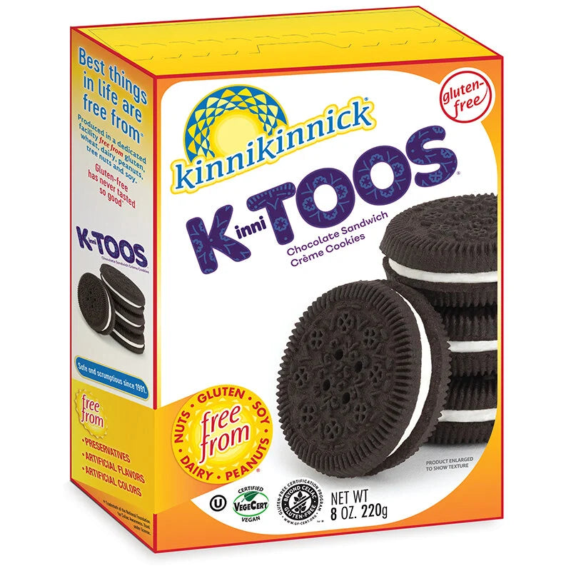 Kinnikinnick KinniToos Chocolate Sandwich Creme Cookies 220g