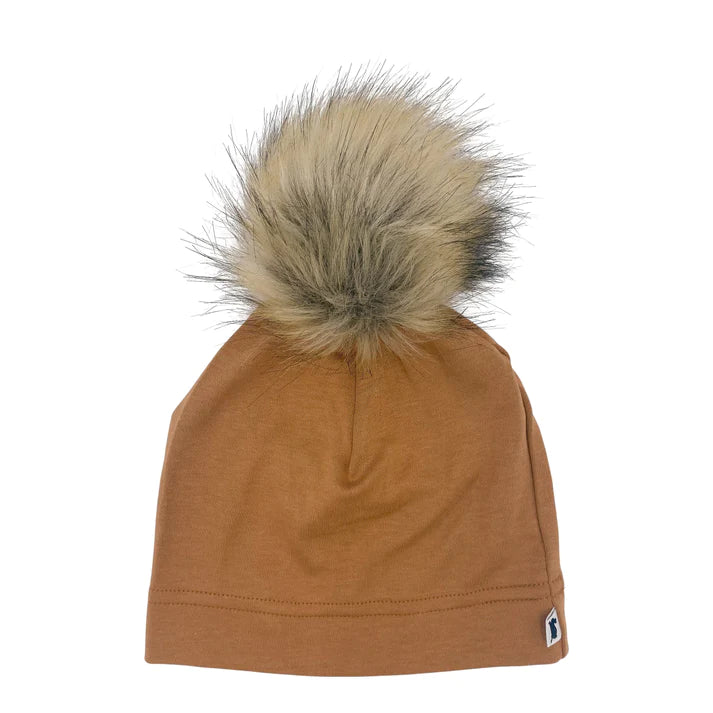 Little & Lively Caramel Pom Pom Beanie - 2T-4T