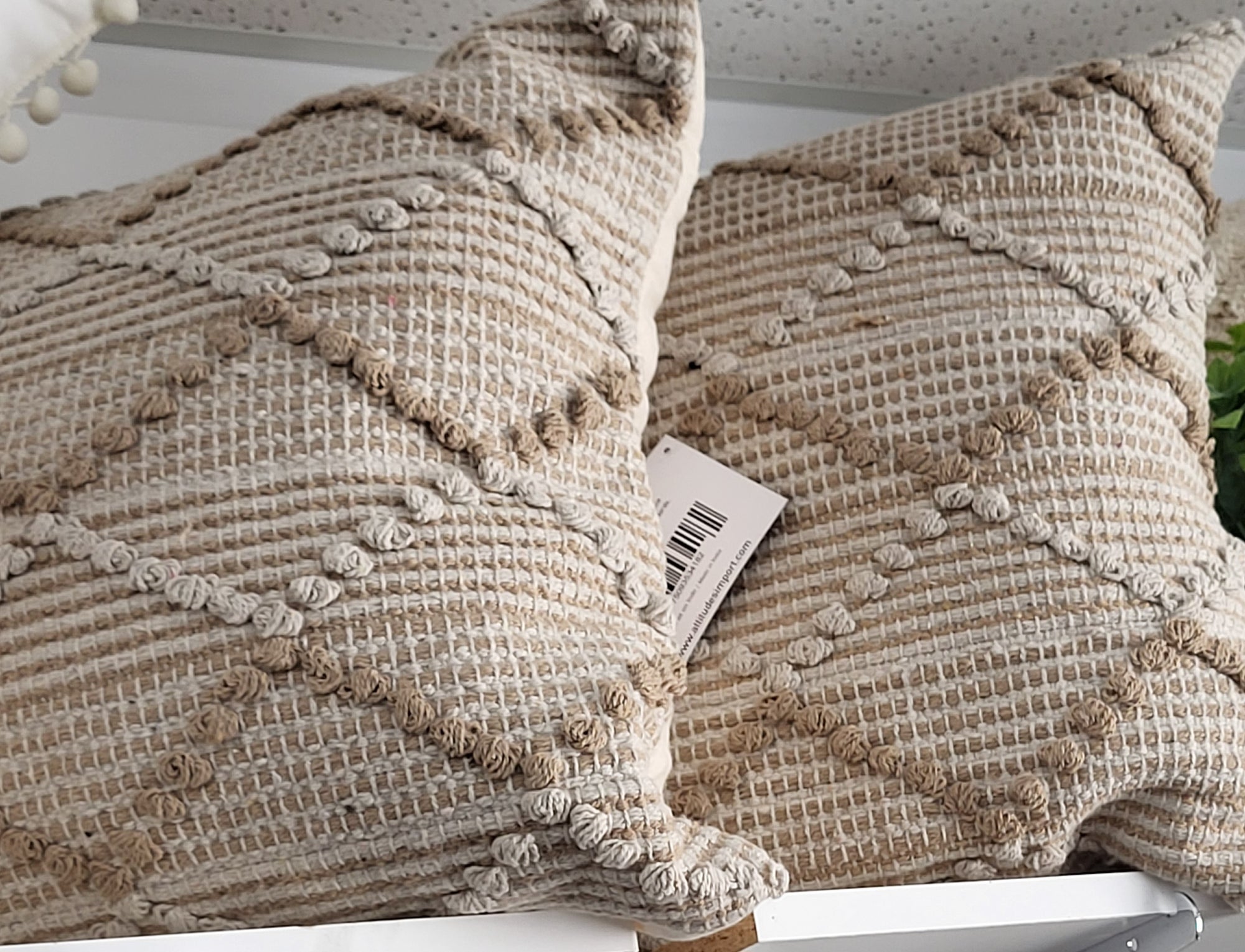 Beige & Natural Looped Cushion