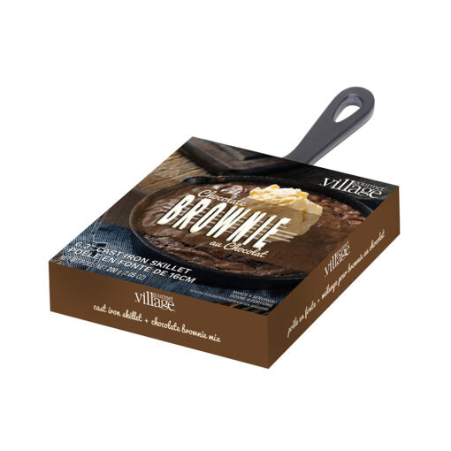 Gourmet du Village Chocolate Brownie & Cast Iron Skillet Gift Set