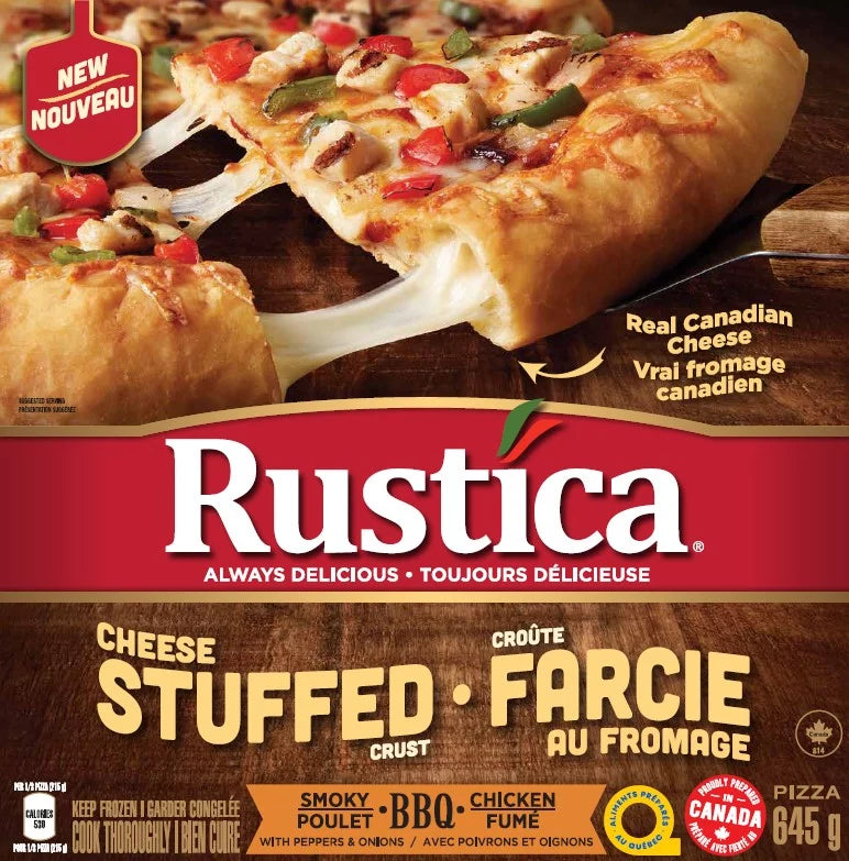 Rustica Cheese Stuffed Smoky BBQ Chicken Pizza 645g