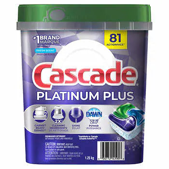 Cascade Platinum Plus  Dishwasher Tabs 81 x 1.25kg