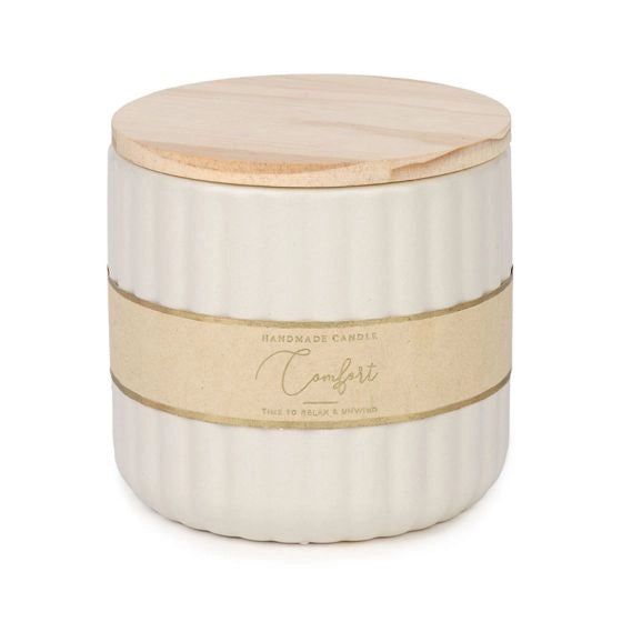 Cream Ridged Comfort Candle