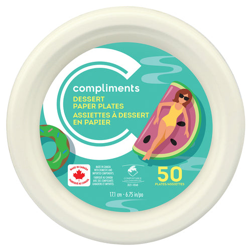 Compliments Dessert Paper Plates 50 Count