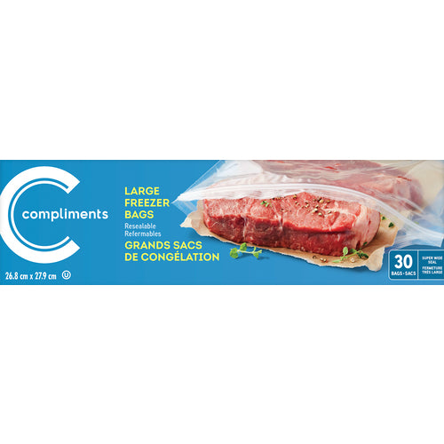 Compliments Large Freezer Bags 30ct