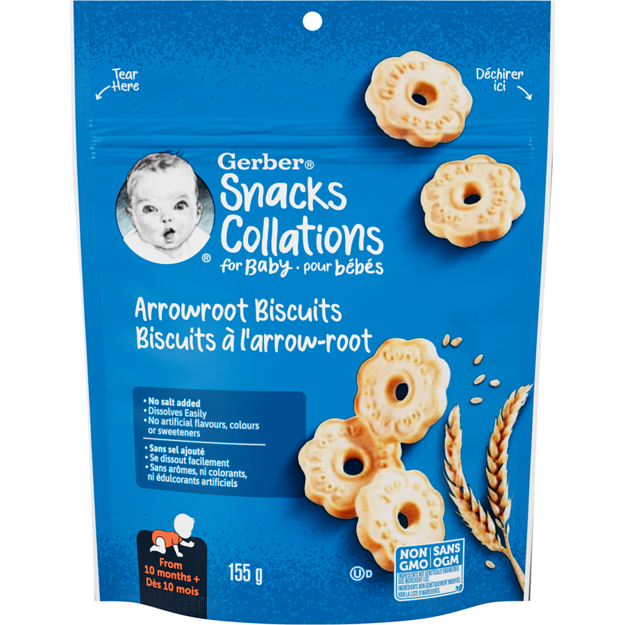 Nestle Gerber Snacks for Baby Arrowroot Biscuits 155g