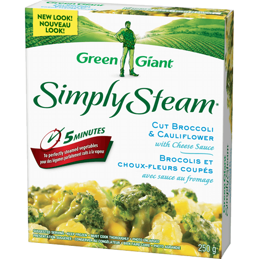 Green Giant Simply Steam Cut Broccoli & Cauliflower with Cheese Sauce 250g