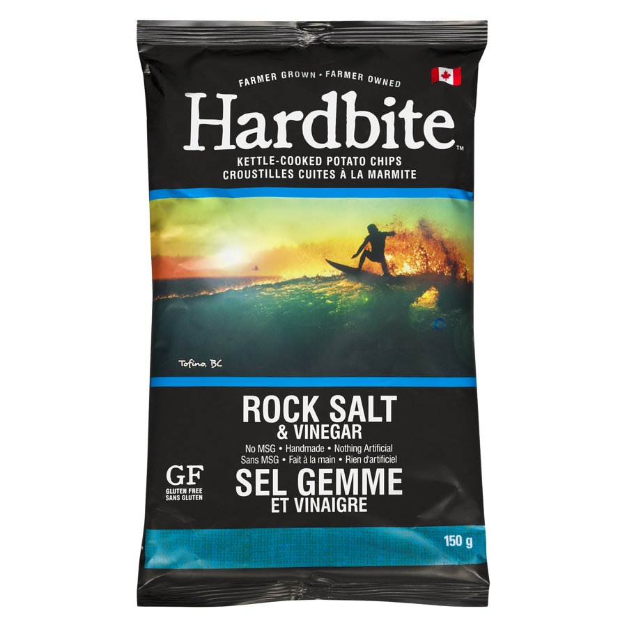 Hardbite Hand Crafted Style Rock Salt & Vinegar Chips150g