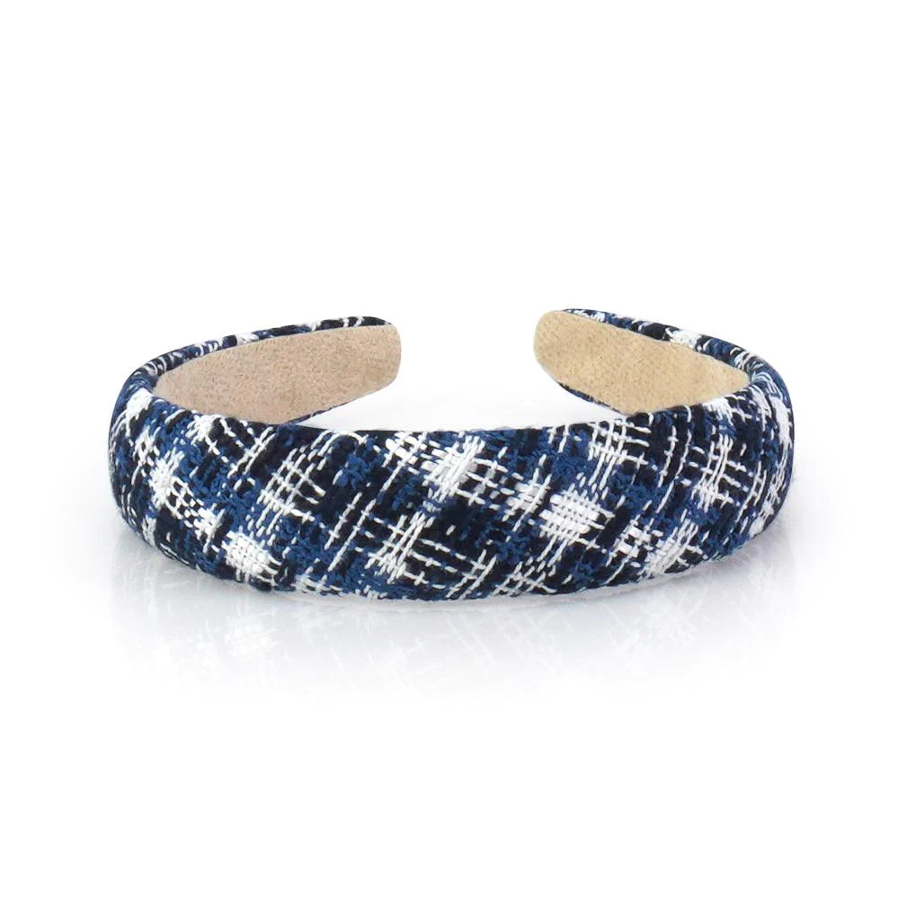 Lim Lim Blue Plaid Headbands  1018