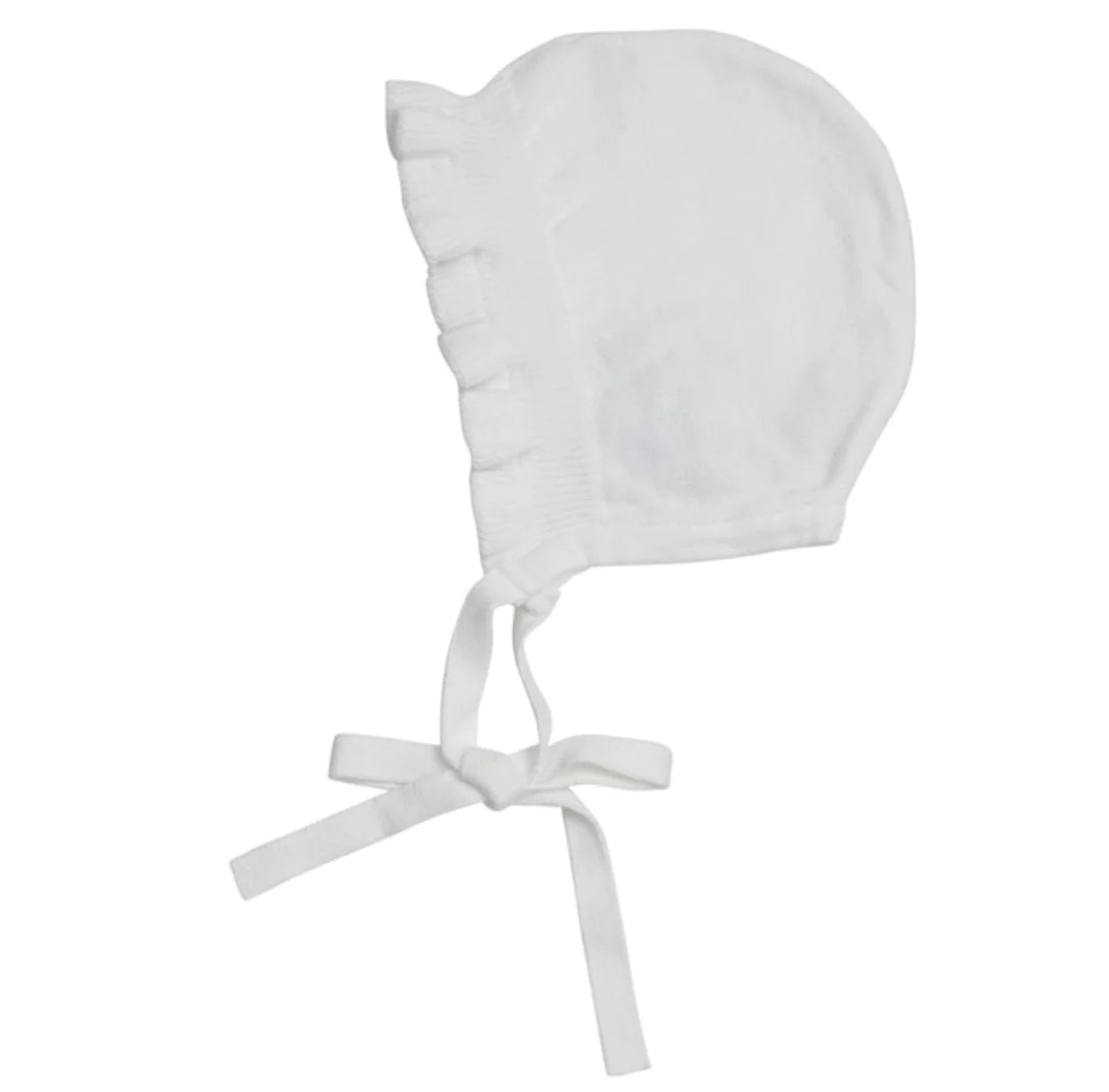 Feltman Bros, White Ruffle Bonnet / S