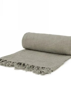 Khaki Waffle Textured Throw