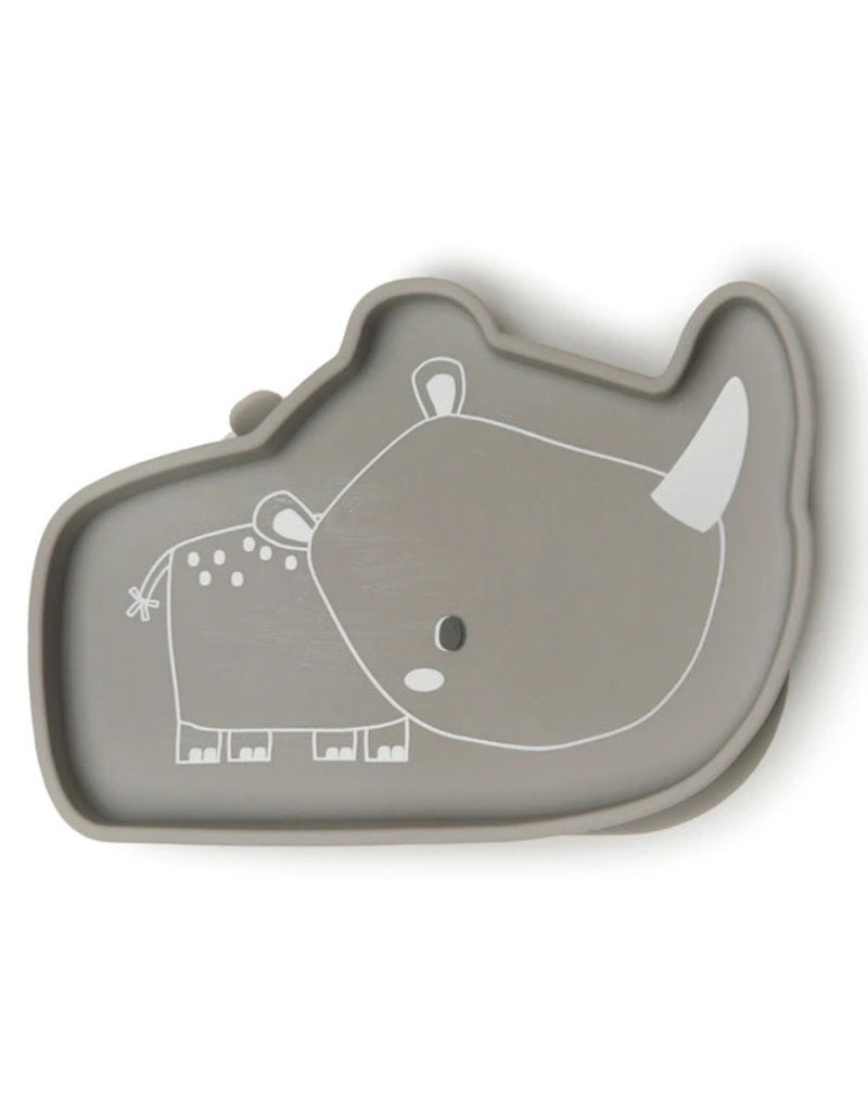 Loulou Lollipop Born To Be Wild Silicone Snack Plate - Rhino