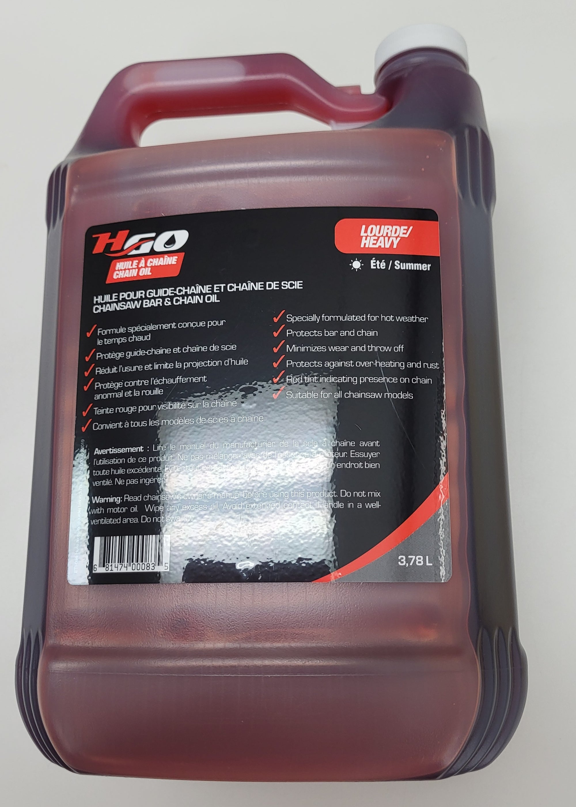 HG Summer Chainsaw Bar & Chain Oil 3.78L