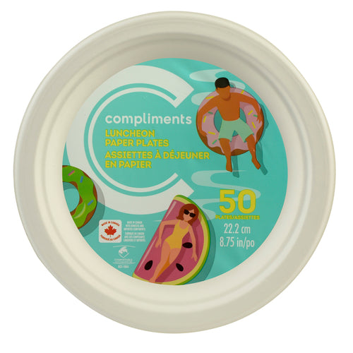 Compliments Luncheon Paper Plates 50pcs