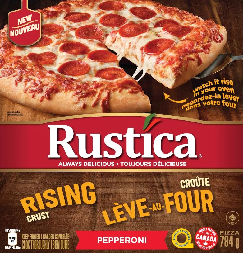 Rustica Rising Crust Pepperoni Pizza 784g