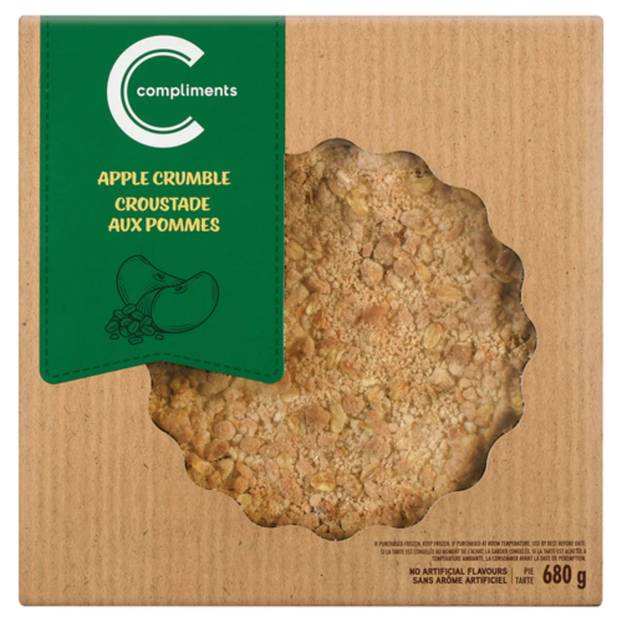 Compliments Frozen 8in Apple Crumble Pie 680g