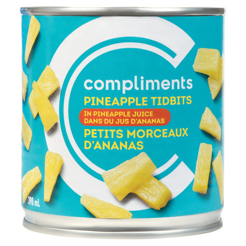 Compliments Pineapple Tidbits In Juice 398 ml