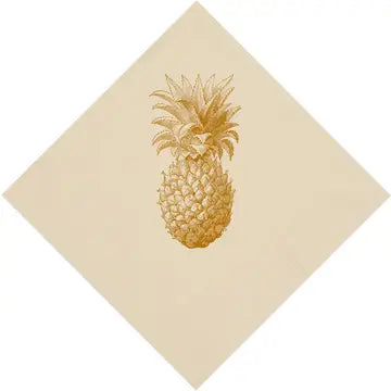 Gold Pineapple Beverage Napkins