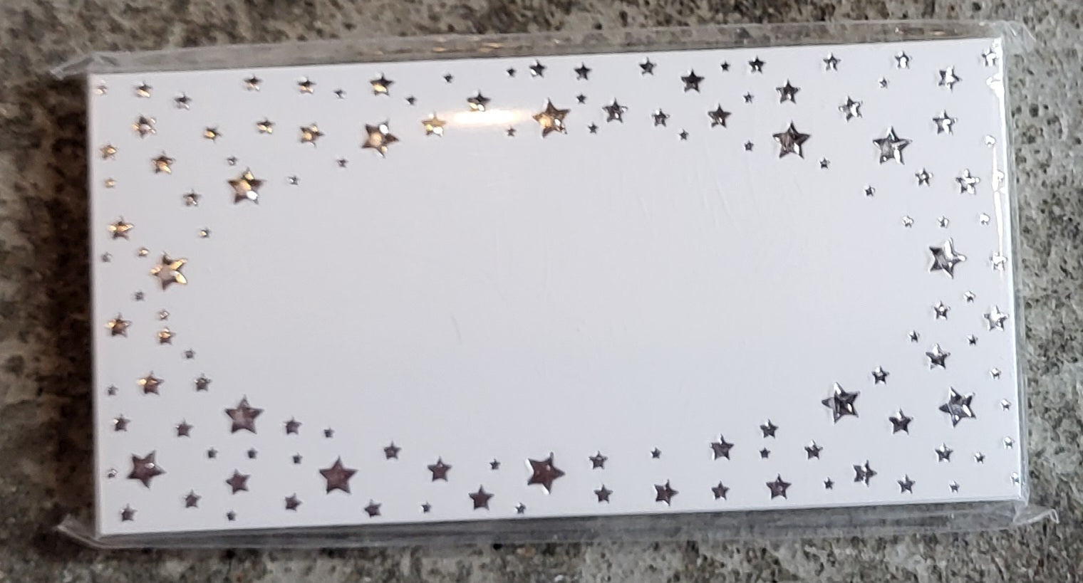 Silver Star 3" x 1.5" Placecards  24pc