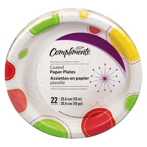 Compliments Coated Paper Plates 22pk