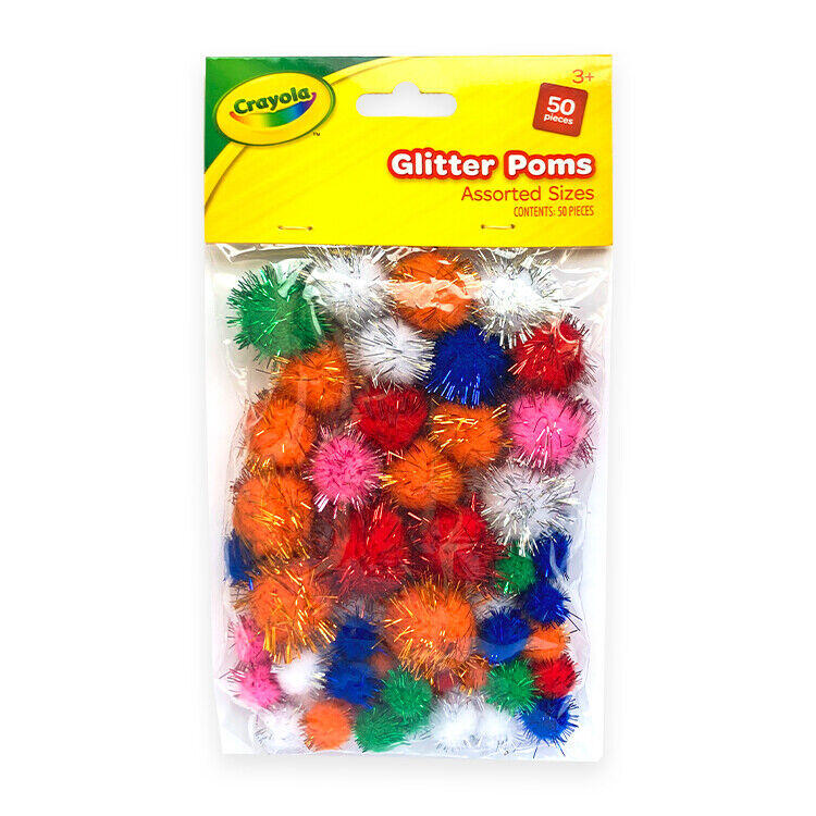 Crayola Assorted Glitter Pom Poms 50 Pcs