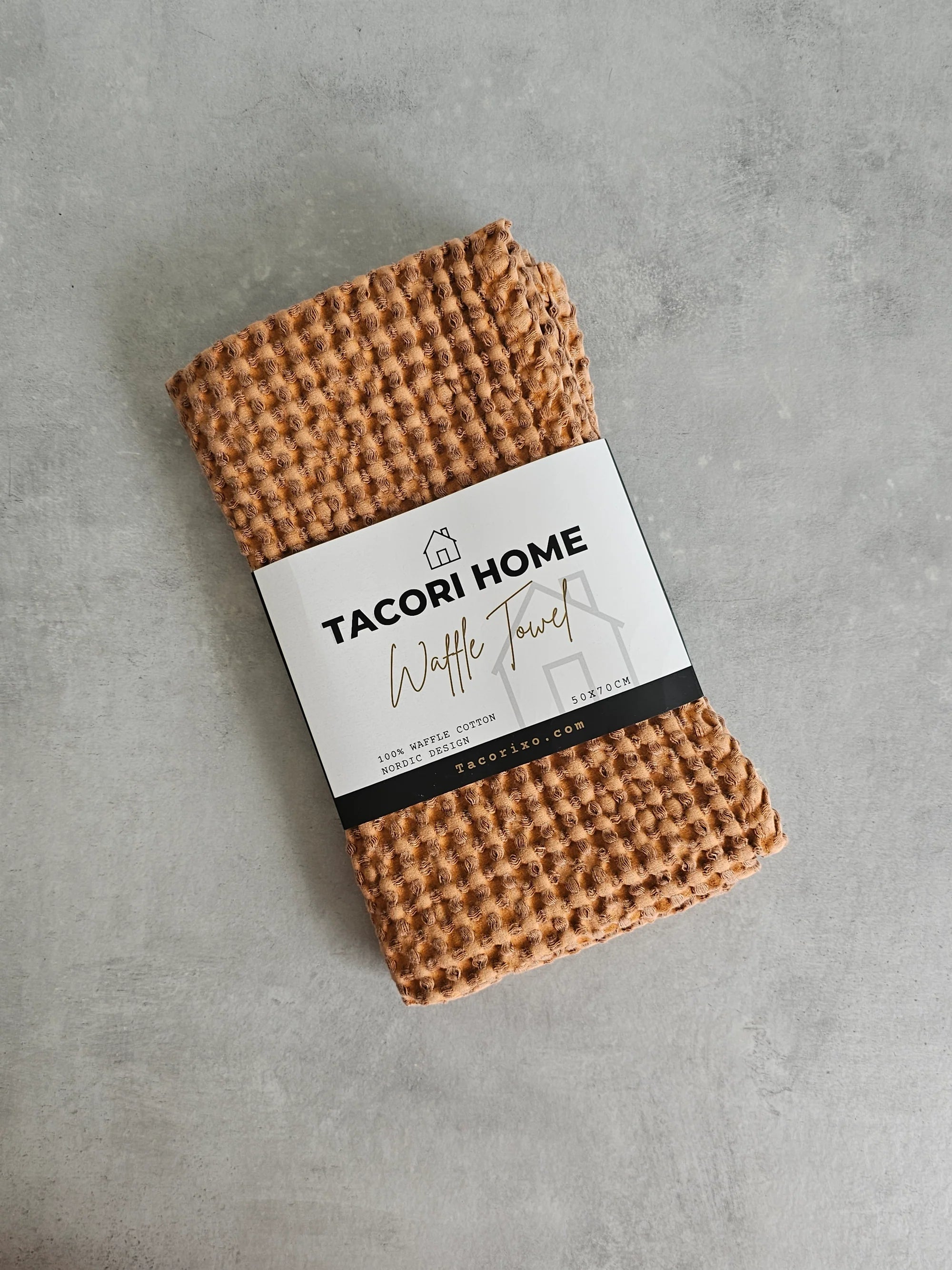 Tacori Home Waffle T Towel Rust 50x70cm 100% Cotton