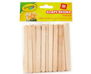 Crayola Natural Craft Sticks  80 Pcs