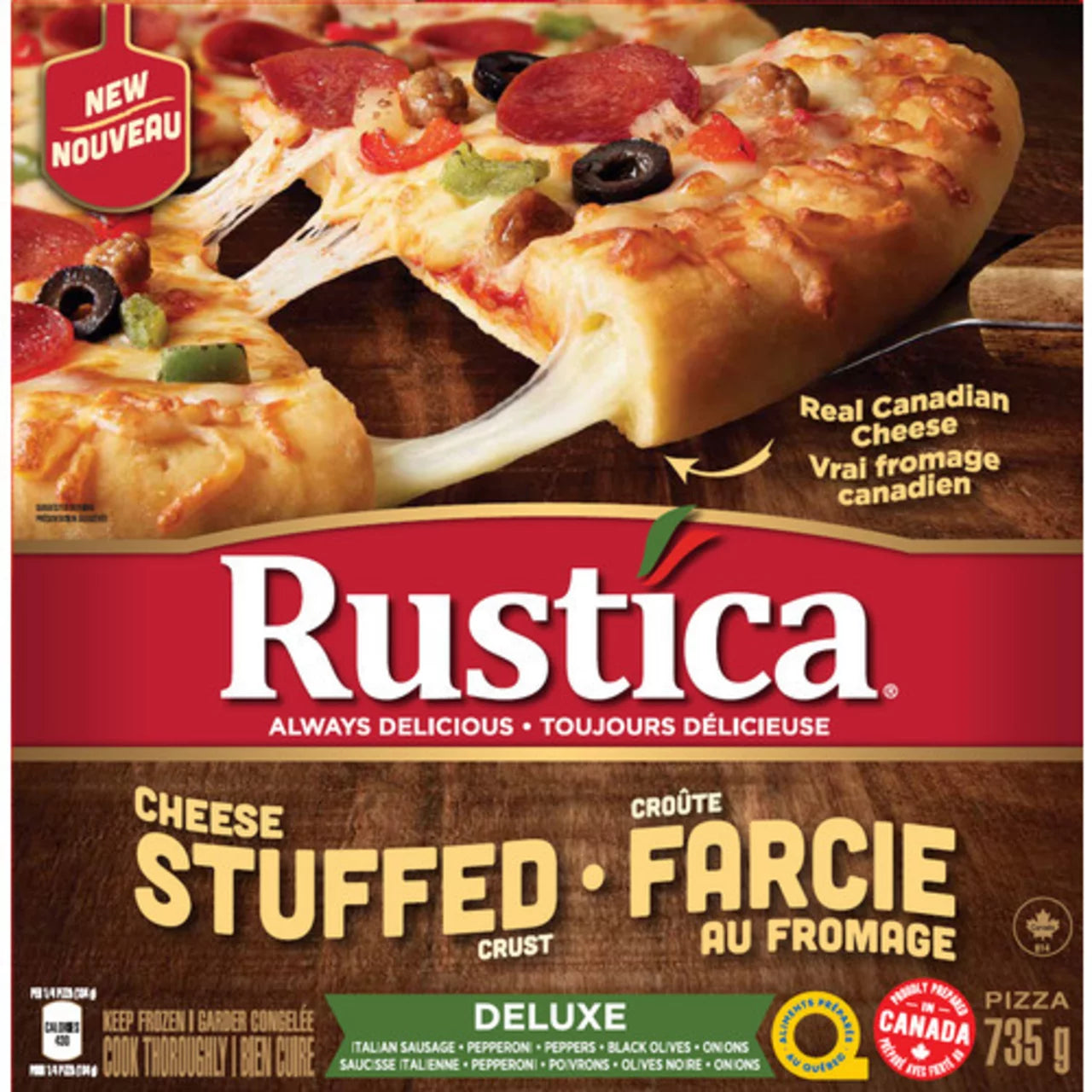 Rustica Frozen Cheese Stuffed Deluxe Pizza 735g