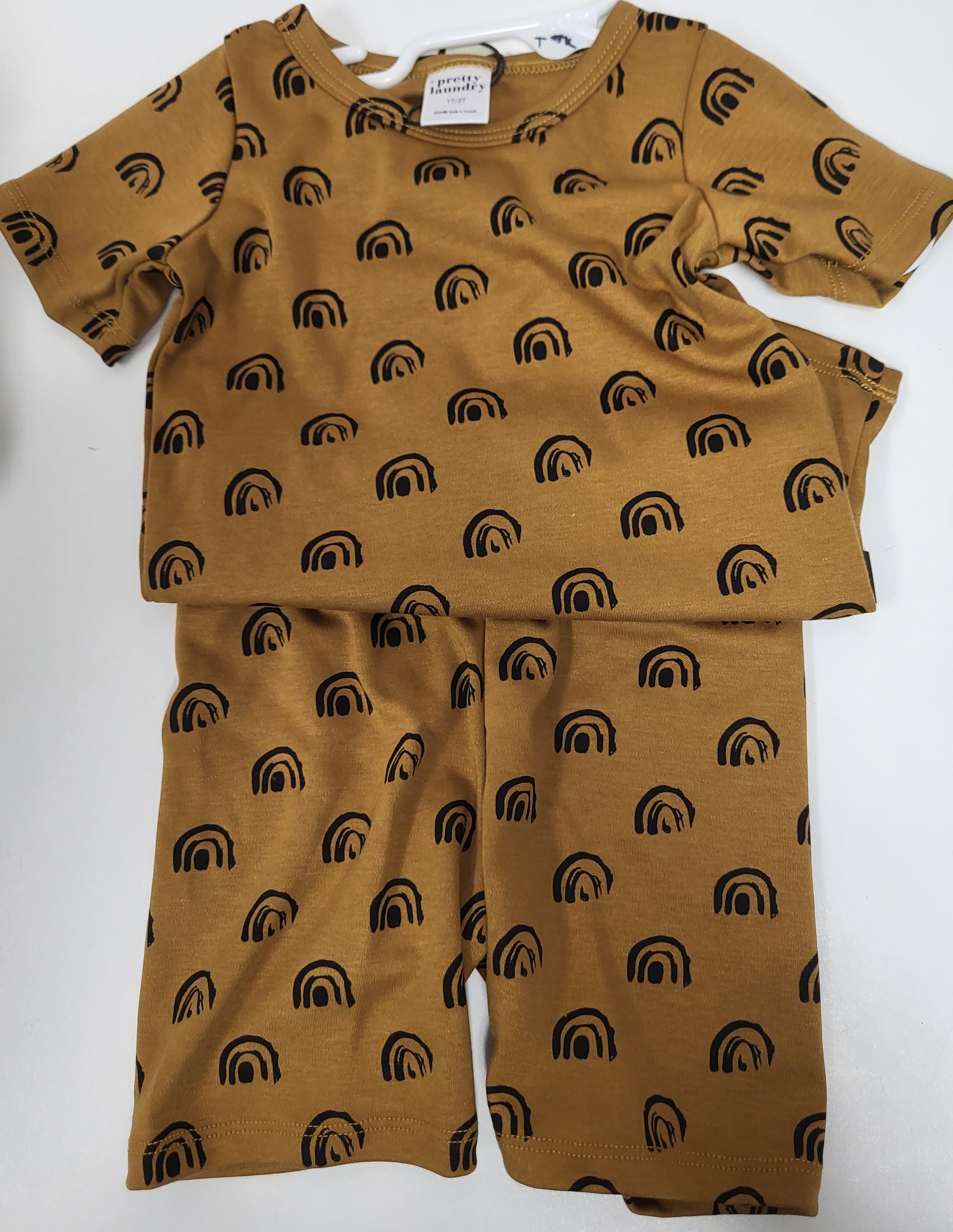 Pretty Laundry Short Sleeve Pajama Set Umber Rainbow - 1T-2T