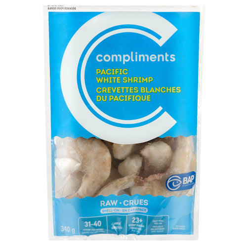 -Compliments Uncooked Pacific White Shrimp 340g