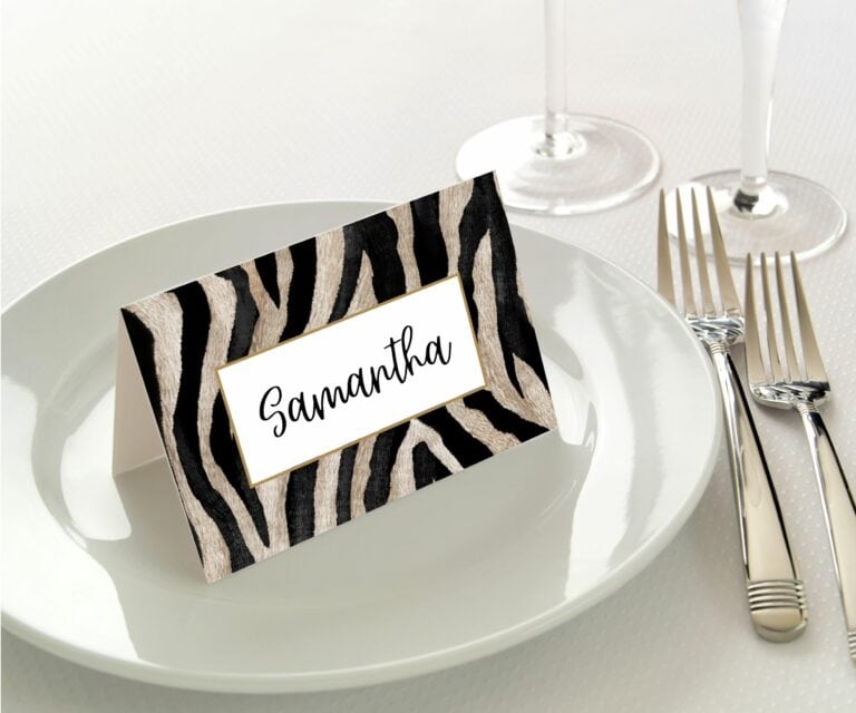 Manor Road Zebra Place Cards 45pk