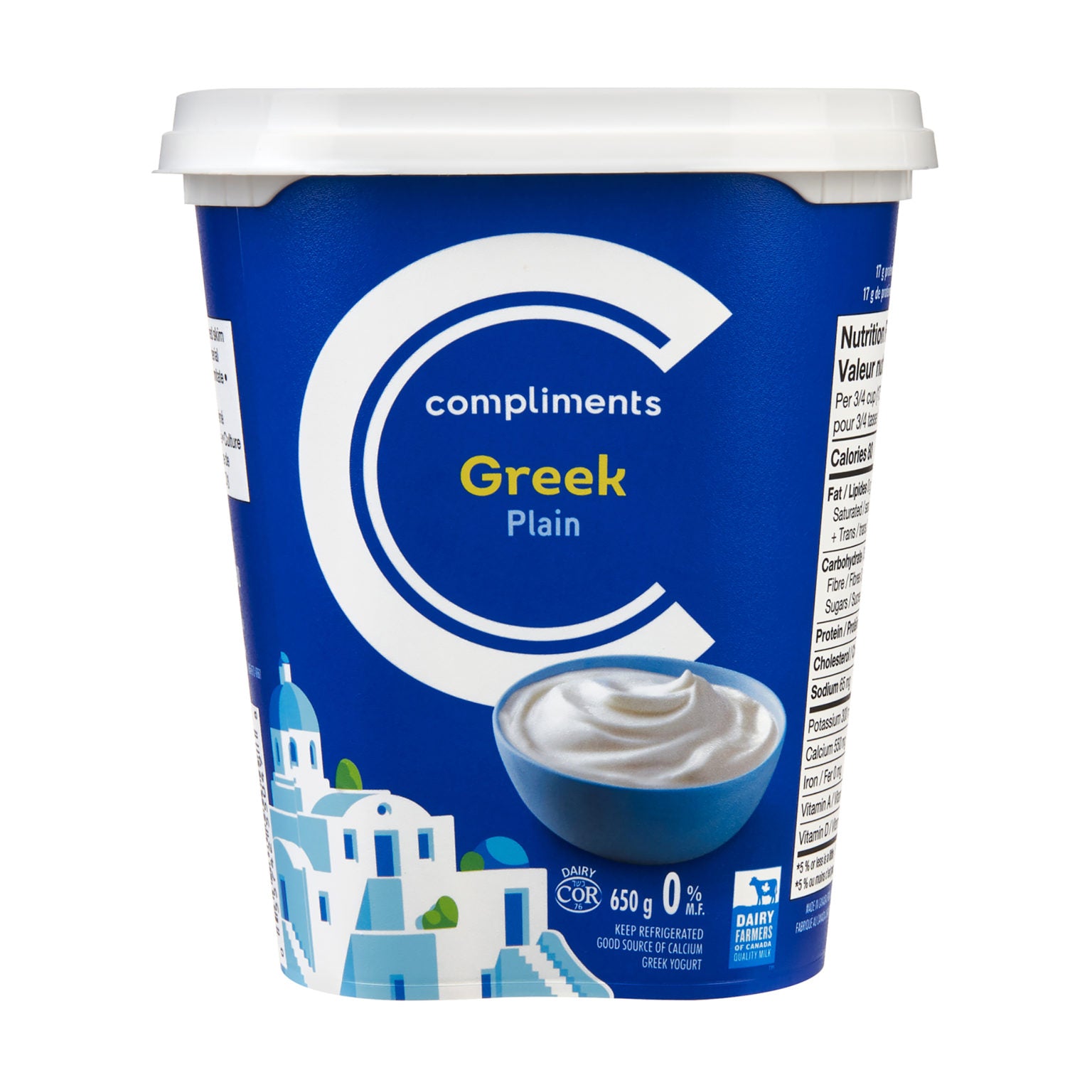 -Compliments Greek Plain Yogurt 650g