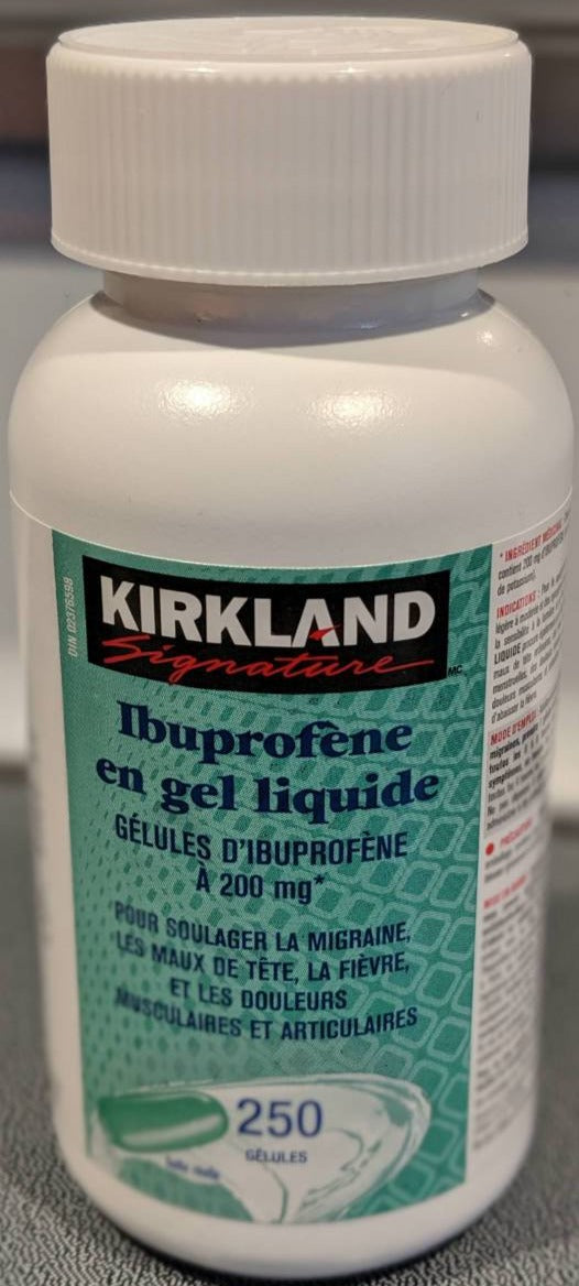 Kirkland Signature 200mg Ibuprofen Liquid Gel Capsules 250ct