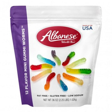 Albanese Mini Gummy Worms Chewy Candies 2lb