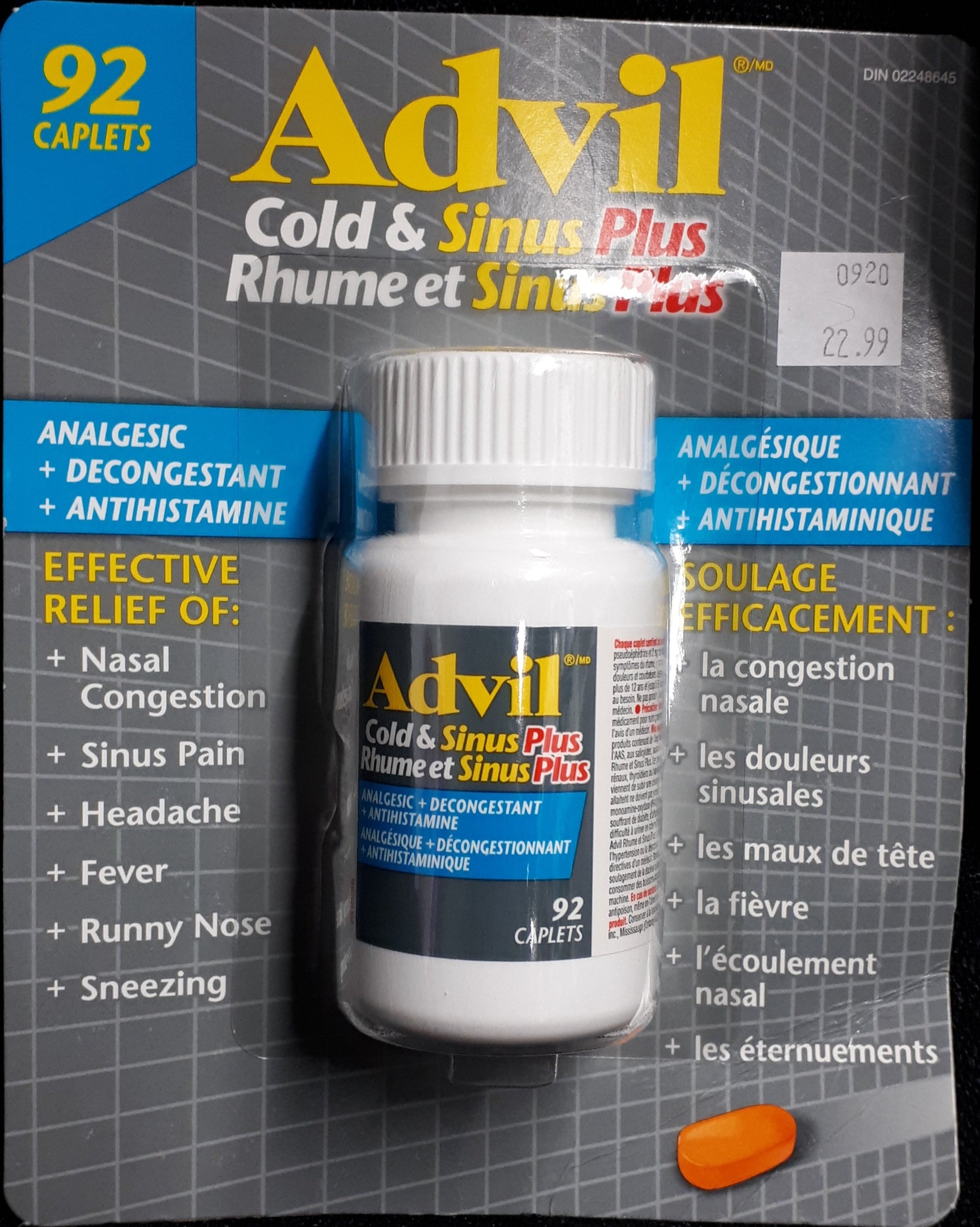 advil cold and sinus plus 92 caplets