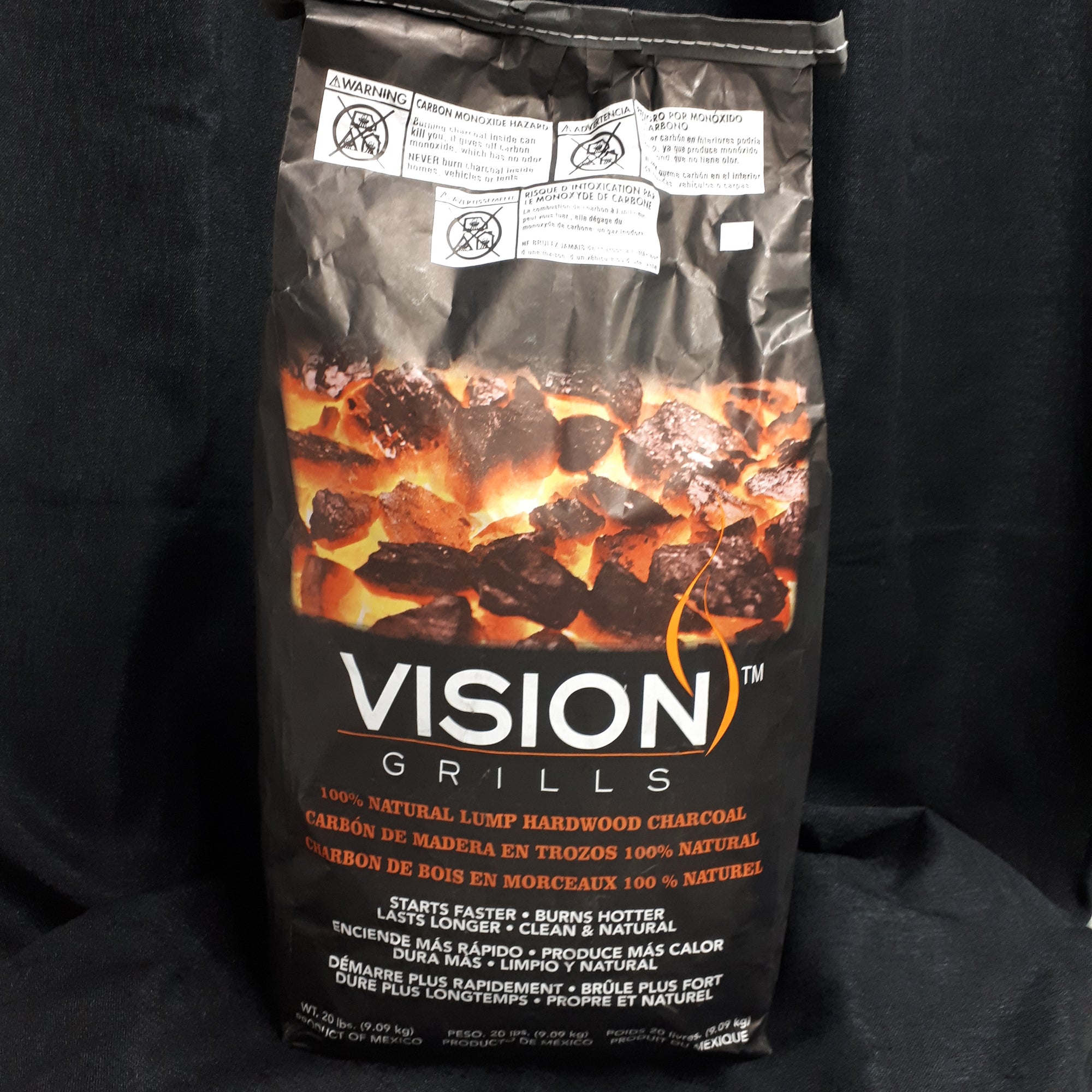 Vision Grills 100% Natural Lump Hardwood Charcoal 9.09kg