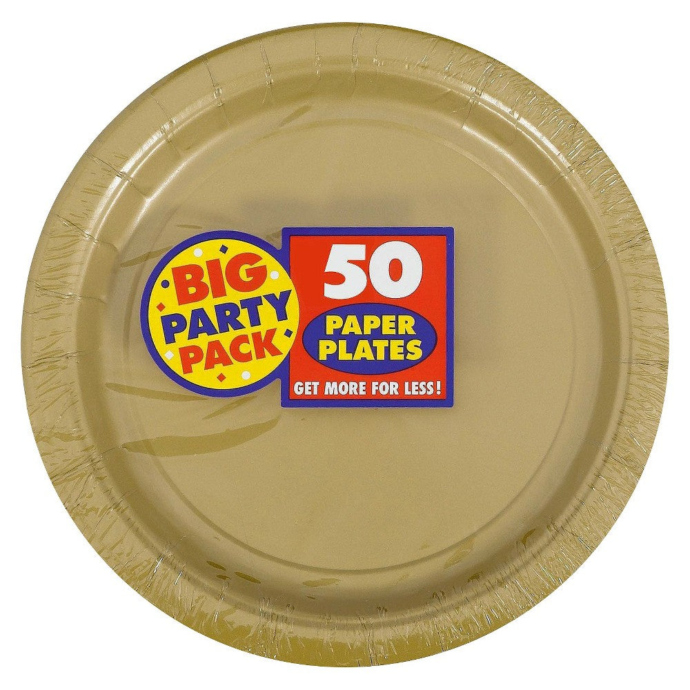 Gold Paper Plates 50ct