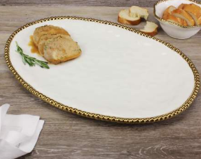 Large Oval platter golden