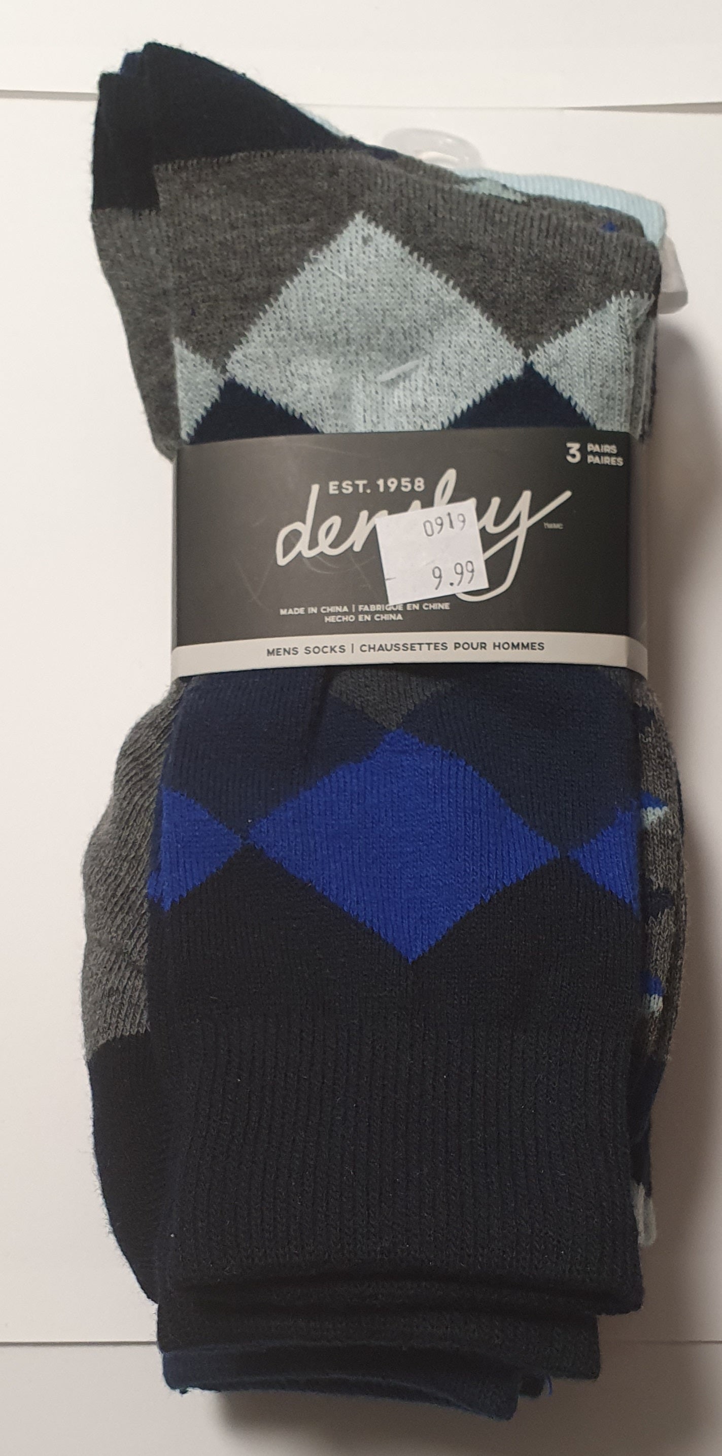 Mens Socks 3 Pack Blue