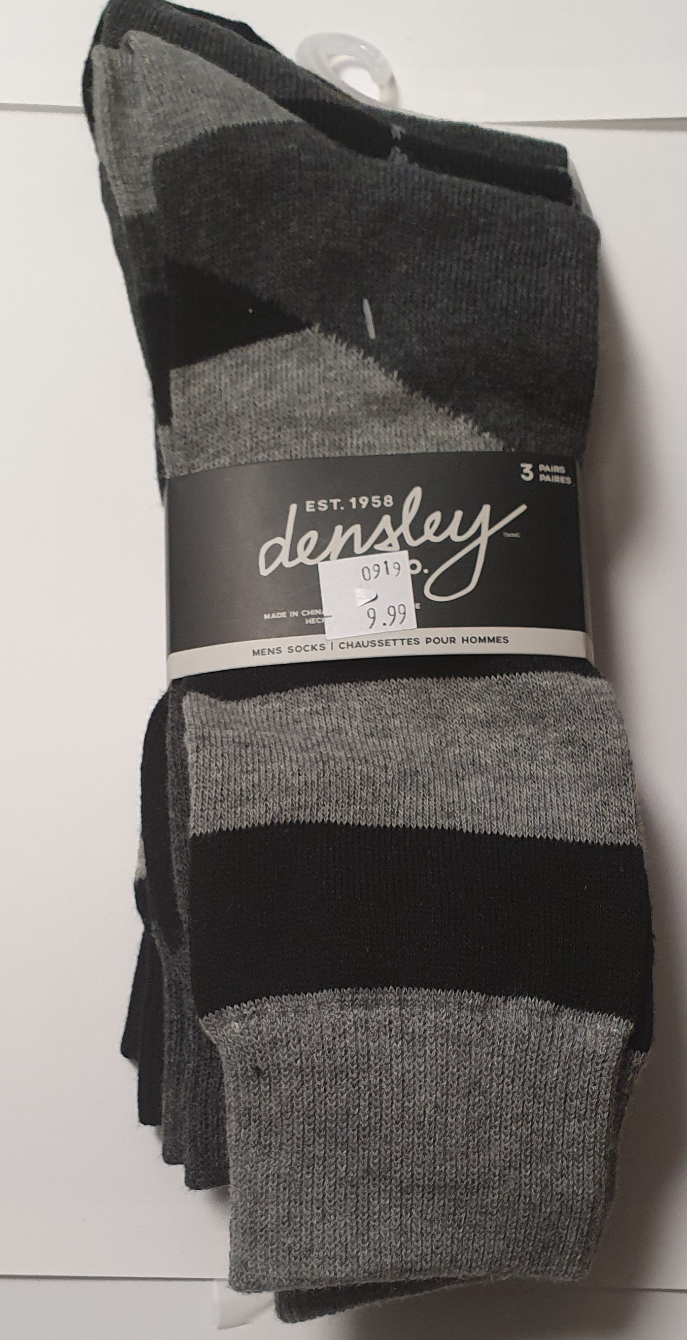 Mens socks 3 pack black grey