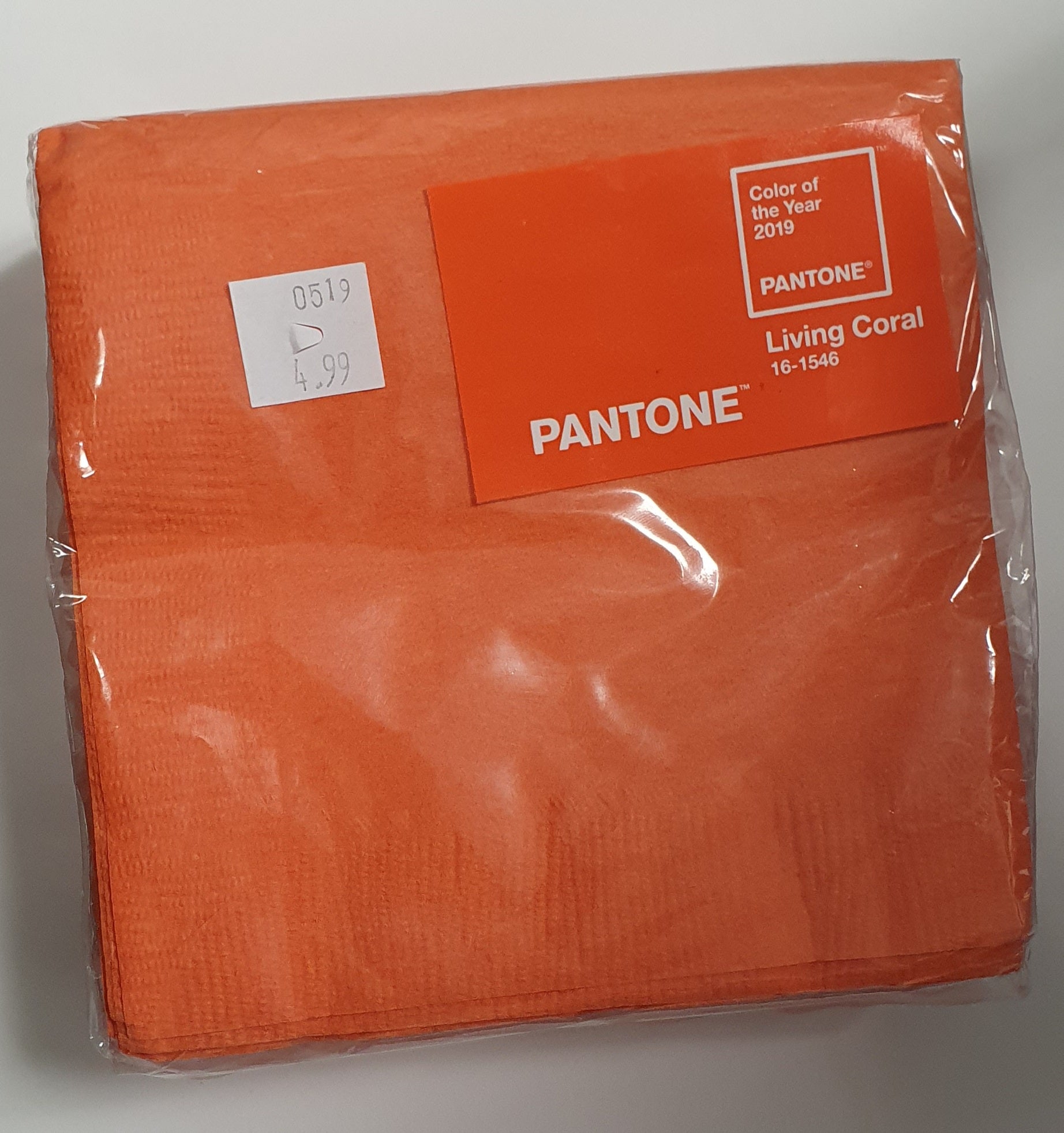 Pantone Coral Beverage Napkins 50ct