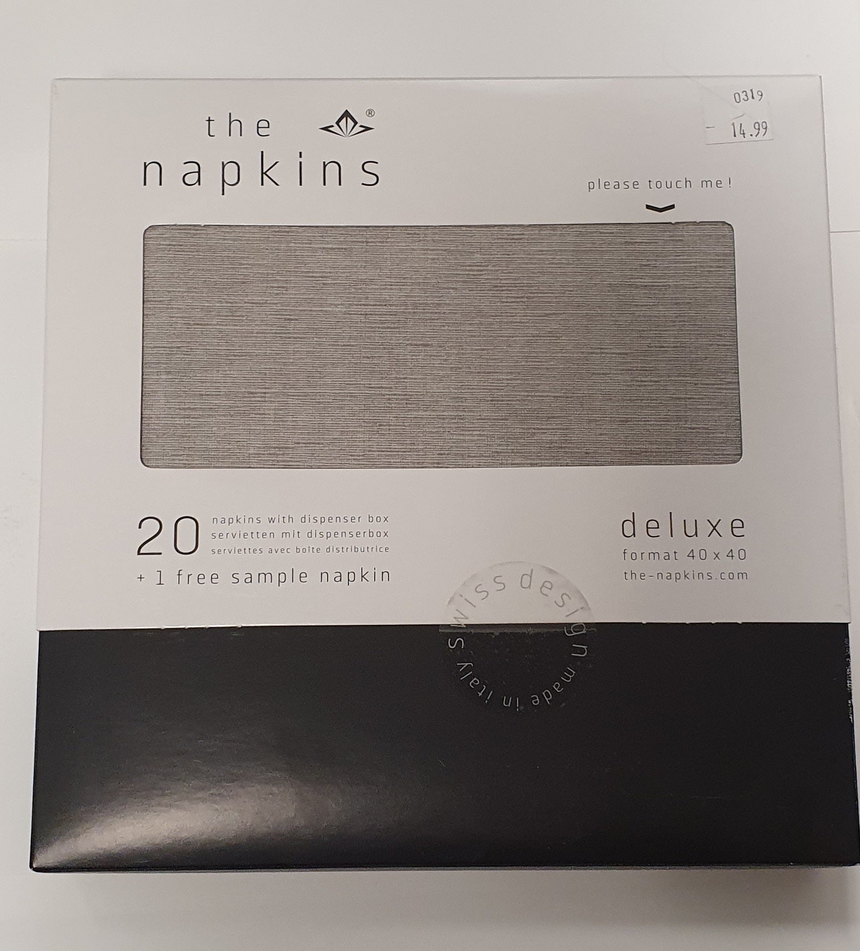 Napkin Deluxe Silver Grey Gift Box 21 Ct