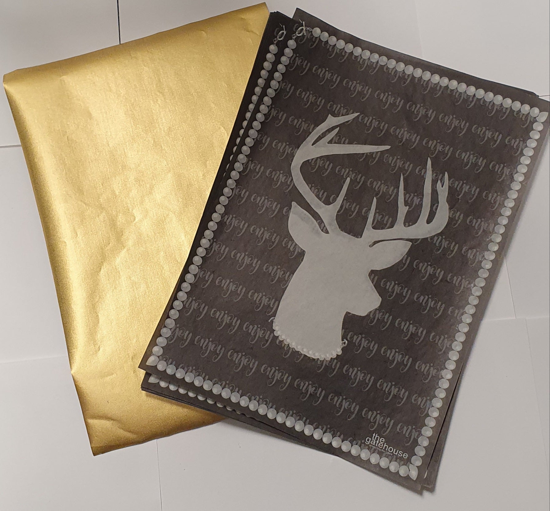 5 Deer Head & 5 Gold Foil Sheets