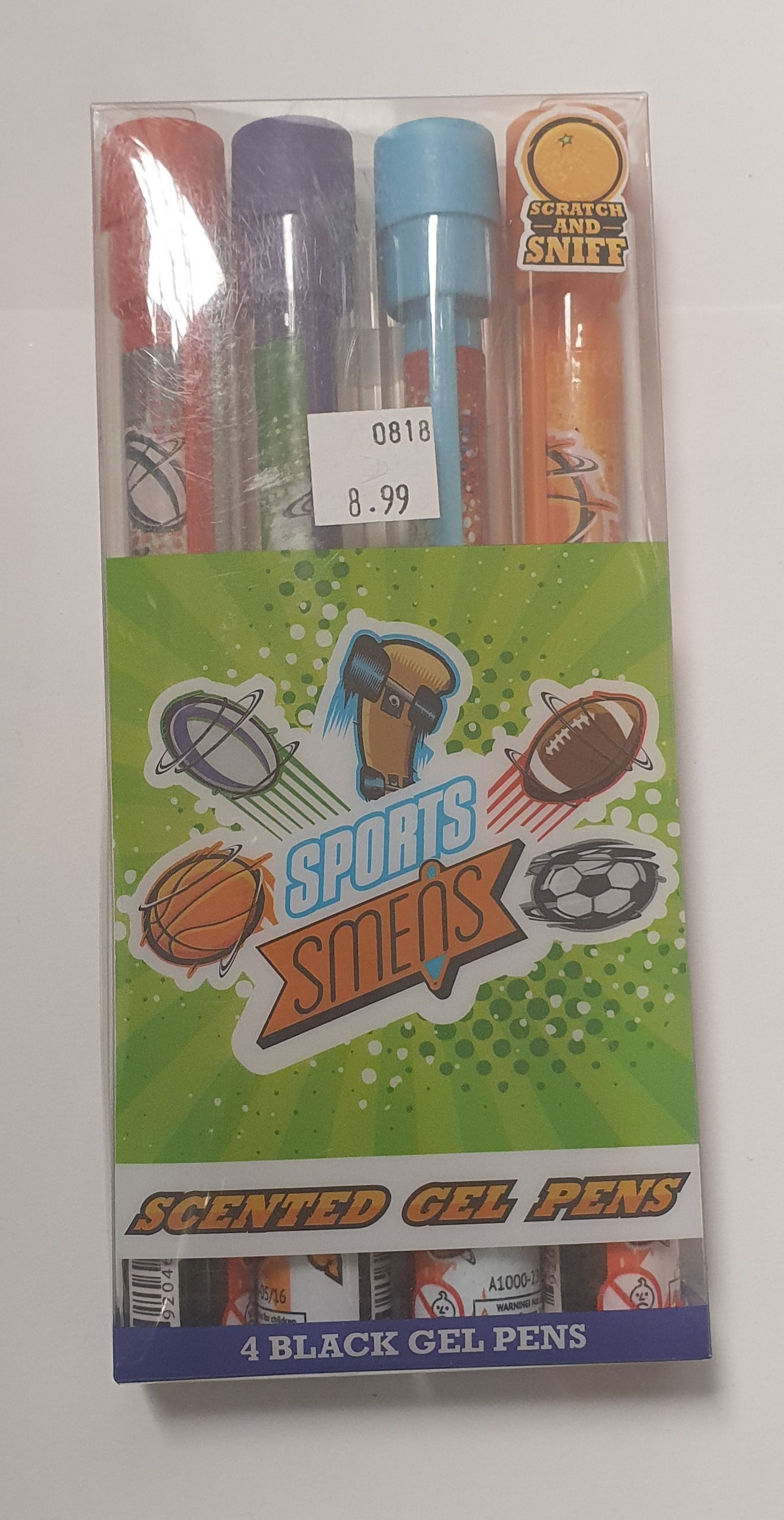 Sports Smens Black Scented Gel Pens 4pk