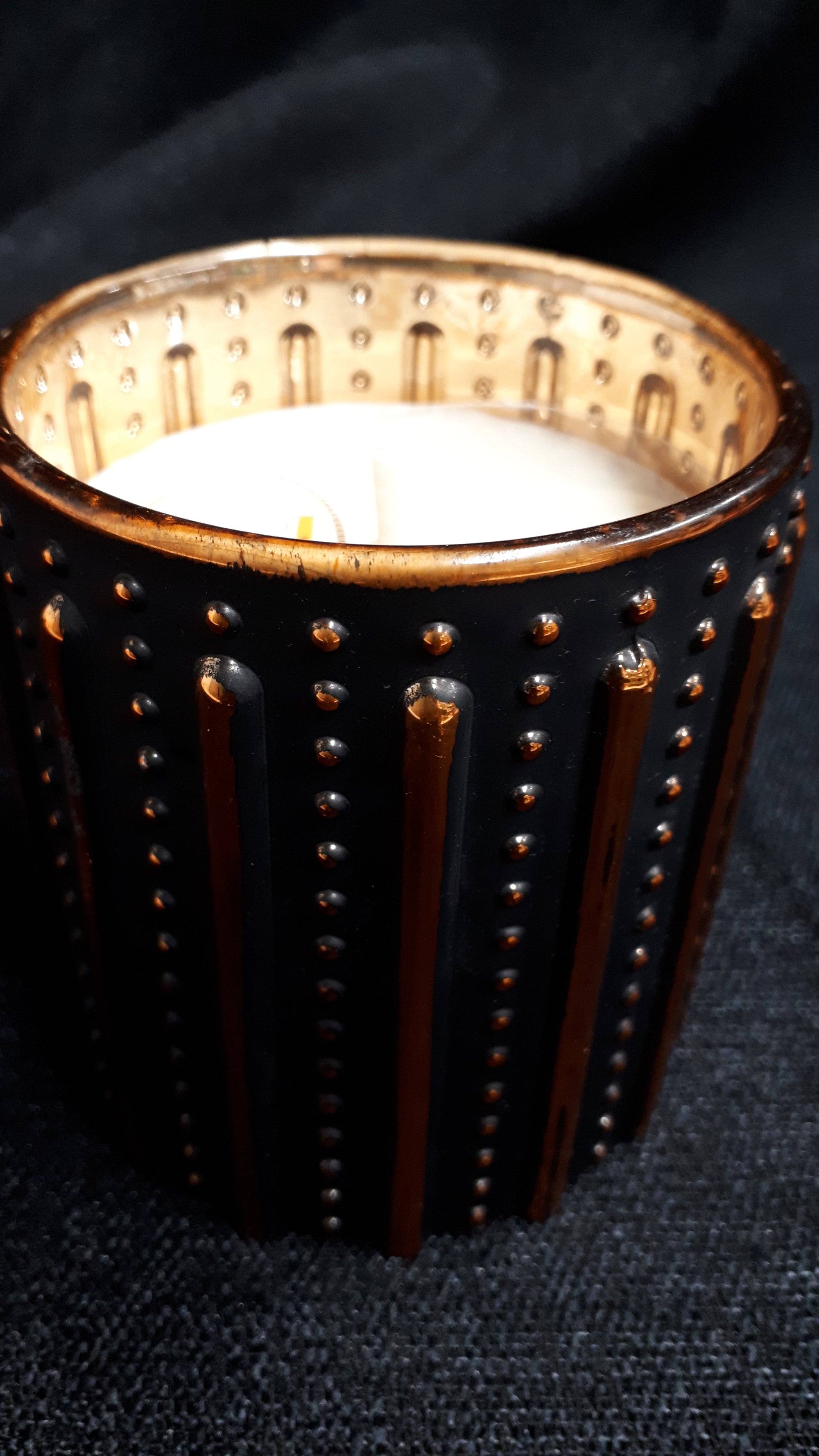 Luxury Scented Soy Candle Black/Copper line/Dot