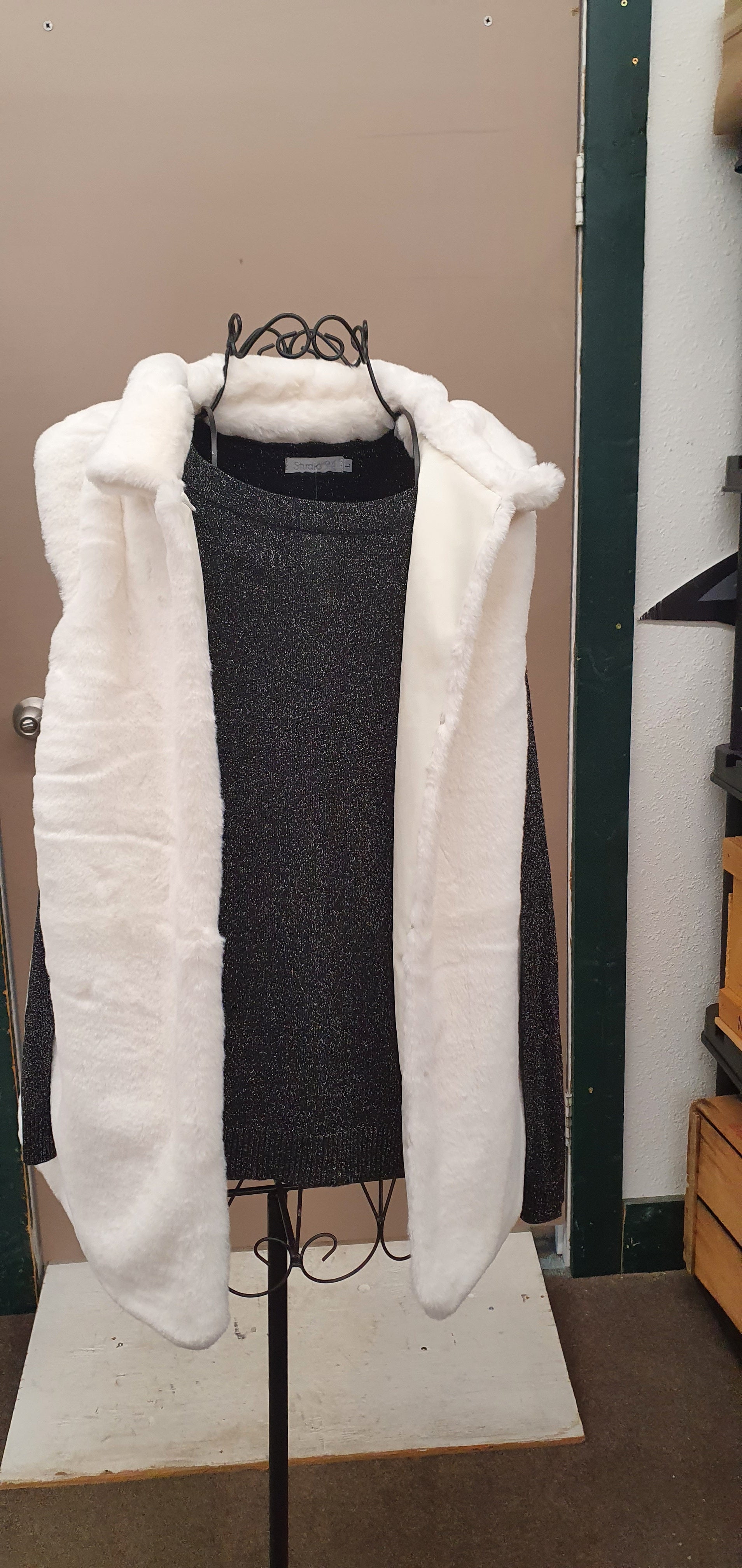 Faux Fur Vest White